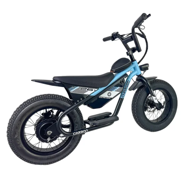 Carbon Charged 2026 Model Kids Electric Bike - Blue