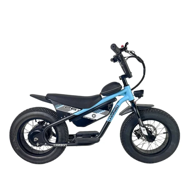 Carbon Charged 2026 Model Kids Electric Bike - Blue