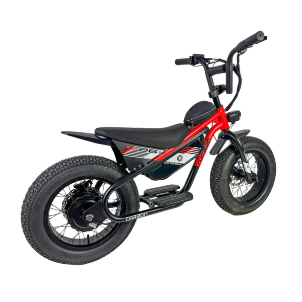 Carbon Charged 2026 Model Kids Electric Bike - Red